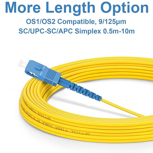 FLYPROFiber- OS2 SC UPC to SC APC Fiber Patch Cable, Single Mode Fiber Optic - Image 3