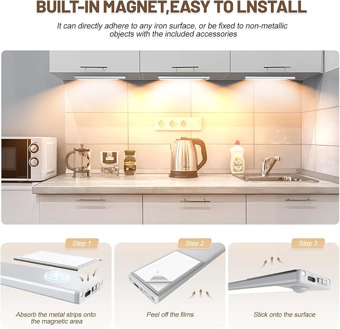 6 Pack Under Cabinet Lights Wireless, 32 LED Motion Sensor Light Indoor - Image 6