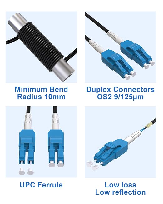 70M Uniboot LC to LC Single Mode Fiber Patch Cable，OS2 Outdoor Armored Fiber - Image 6