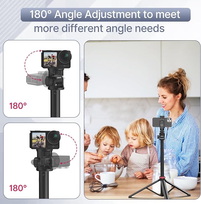 ULANZI 81" Tall Tripod for Camera&Phone, Extendable Aluminum Light Stand - Image 3