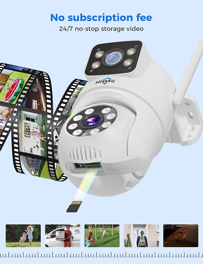 Hiseeu 2Pack Wireless Security Camera, 5G/2.4G WiFi, Dual Lens PTZ Camera - Image 8