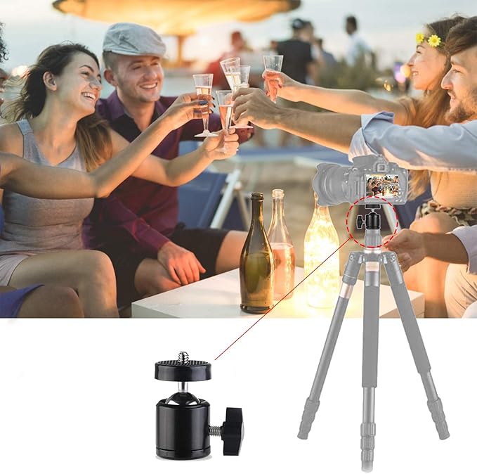 Universal 1/4" Swivel Mini Ball Head Screw Tripod Mount - Image 4