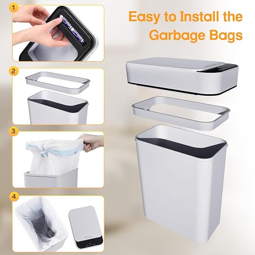 Automatic Bathroom Trash Can Touchless 2.6 Gallon Small Trash Cans - Image 5
