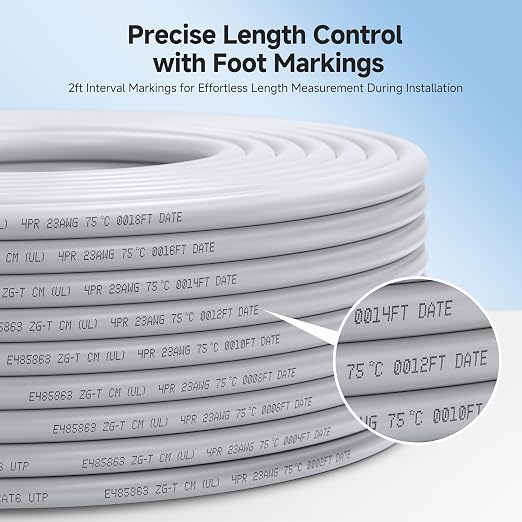 Cable Matters 10Gbps in-Wall Rated 23AWG Bare Copper Cat 6 Cable - 500ft - Image 4