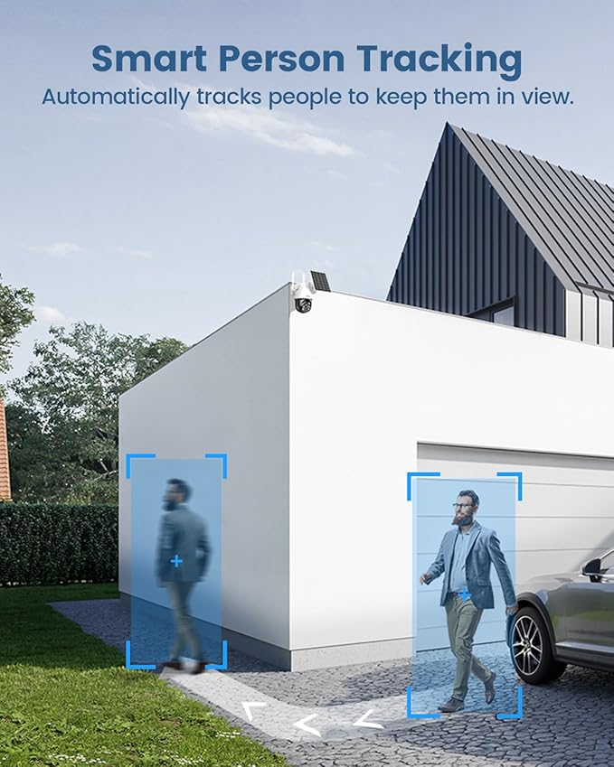 aosu Solar Security Camera Wireless Outdoor System, 3K/5MP Battery Powered WiFi - Image 4