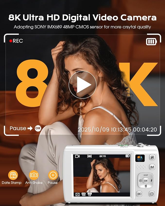 88MP Digital Camera for Photography, 2026 New WiFi 8K Vlog Video Camera for - Image 2
