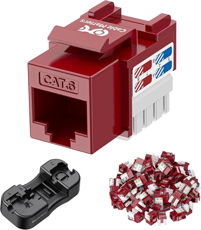 Cable Matters 25-Pack 10Gbps Cat6 Keystone Jacks, RJ45 Keystone Jack, Ethernet by CableMatters