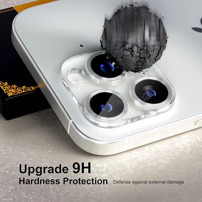 for 6 Pack iPhone 15 Pro/iPhone 15 Pro Max Camera Lens Protector 9H Tempered - Image 3