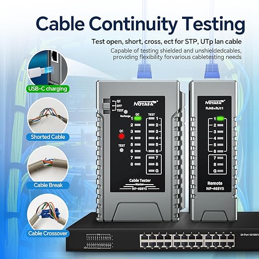 NOYAFA NF-468YS Network Cable Tester, Ethernet Cable Tester - Image 5
