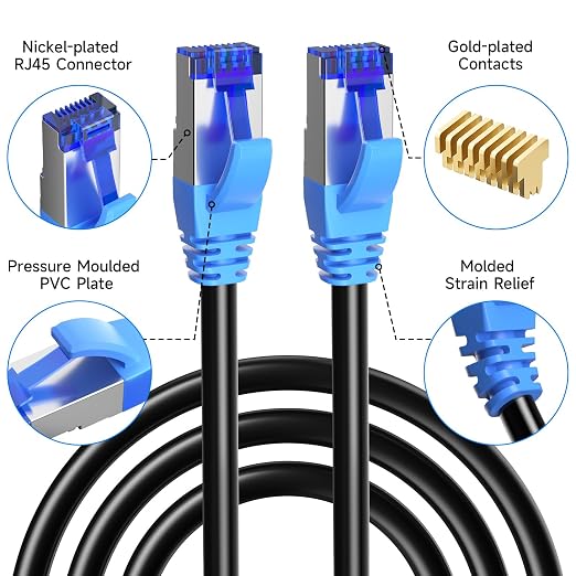 Cat6A Outdoor Ethernet Cable 50 ft Supports POE, 23AWG 550MHz high-Speed CAT6A - Image 5