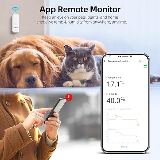 eMylo Zigbee Temperature and Humidity Sensor, IP65 Indoor Outdoor Thermometer - Image 6
