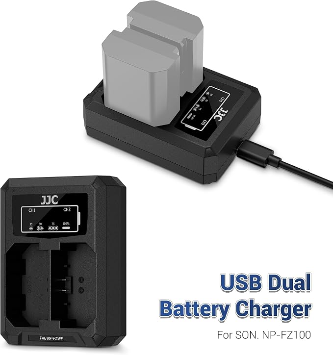 JJC NP-FZ100 Battery Charger USB Dual Slot - Image 2