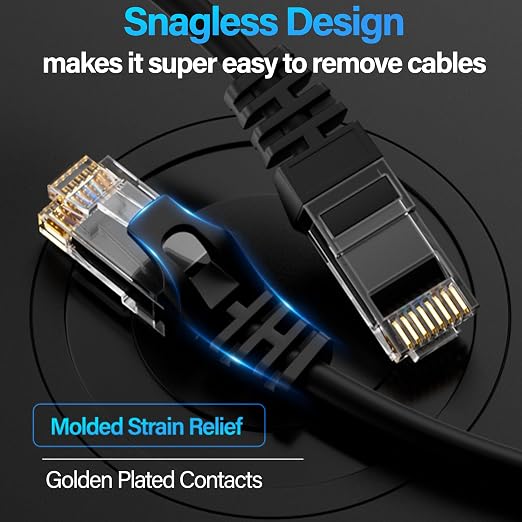 Cat6 Ethernet Cable 10Gbps 7 ft, UTP Ethernet Cable Cat 6, Flexible Bare Copper - Image 7