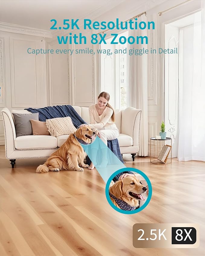 VIMTAG 2.5K 4MP Pan/Tilt Pet Camera Indoor - Image 2