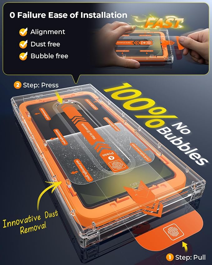 MRGLAS 2+2 Packs for Samsung Galaxy S25 Ultra Screen Protector 6.9'' - Image 2