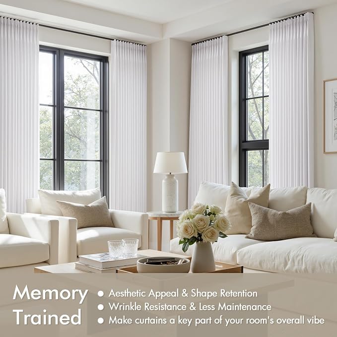 Memory Trained Pinch Pleated Curtains 132 Inches Long, Viral Linen Pinch Pleat - Image 5