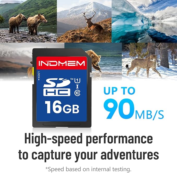 16GB SD Card, C10 SDHC UHS-I Memory Cards U1 Class 10 High-Speed Full 4K HD - Image 2