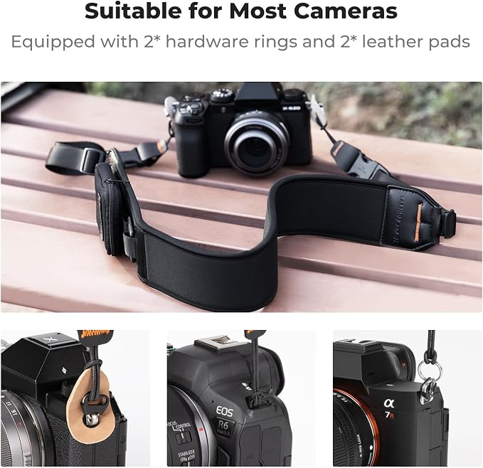 K&F CONCEPT Camera Neck Strap for Photographers, Soft Neoprene Adjustable - Image 3