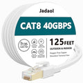 Jadaol Cat 8 Ethernet Cable 125 ft, 40Gbps 2000MHz Flat S/FTP LAN Patch Cable by Jadaol
