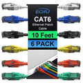 Cat6 Patch Cables 10 Feet, Cat 6 Ethernet Cable, 24AWG CCA, UTP Network Cord by ECJTU-US