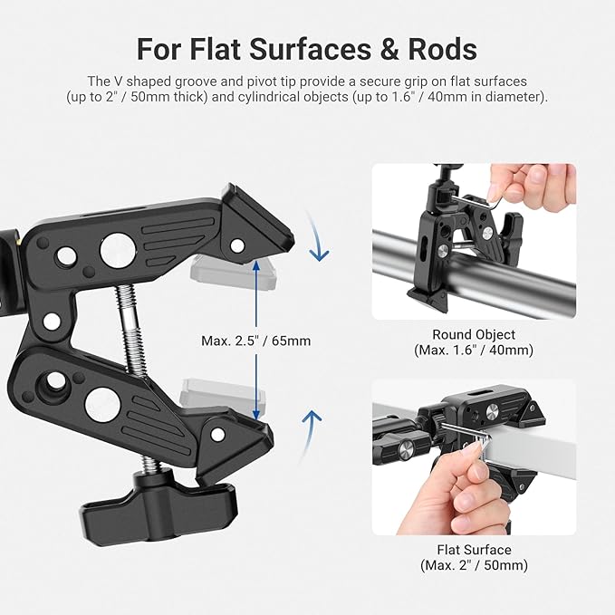 NEEWER Basics Magic Arm Table Stand, 55 cm Microphone Arm Overhead Mobile Phone - Image 4