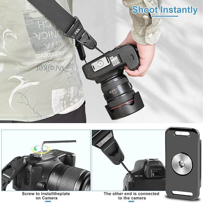 FIEIL Camera Strap with Quick Release Plate, Adjustable Camera Neck Strap - Image 6