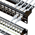 iwillink 10Gbps Cat7 Patch Panel 24 Port, RJ45 Through Coupler 1U Shielded by IWILLINK