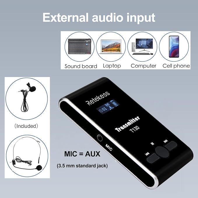 Retekess T130 Tour Guide System, Tour Guide Headsets - Image 5