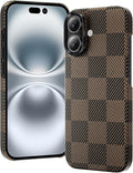 toushion 3 in 1 for iPhone 16 Case Carbon Fiber Black&Gold, Fits MagSafe by Unknown