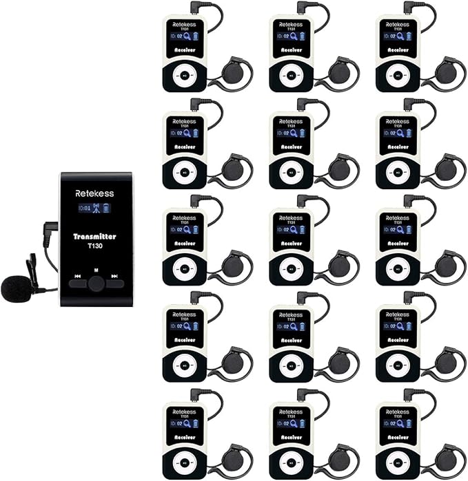 Retekess T130 Wireless Tour Guide System, Church Translation System, Tour Guide by Retekess