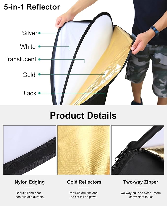 PULUZ 5-in-1 Collapsible Reflector - Image 2