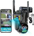 LETSCEE Dual Lens WiFi Security Camera Outdoor, 2.4G/5G PTZ Outdoor Plug-in by LETSCEE