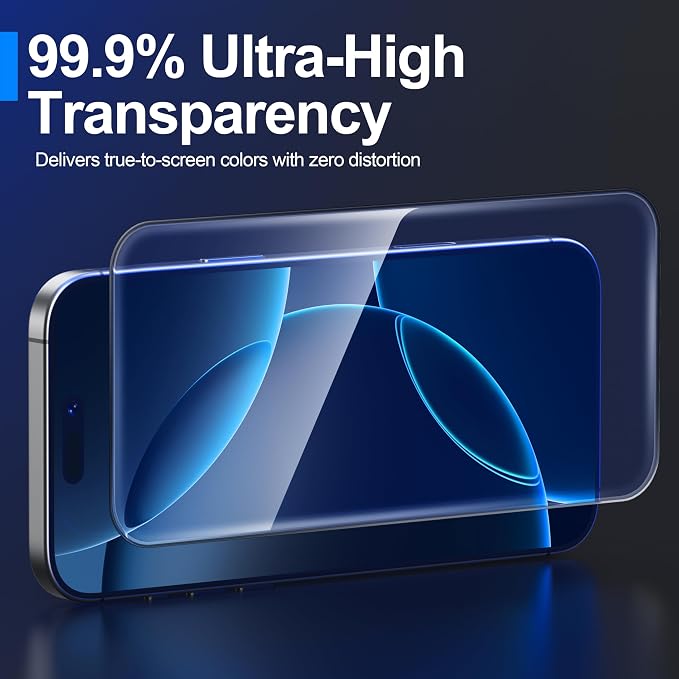 Ailun 3 Pack Screen Protector for iPhone 16 Pro + 3 Pack Camera Lens Protector - Image 3