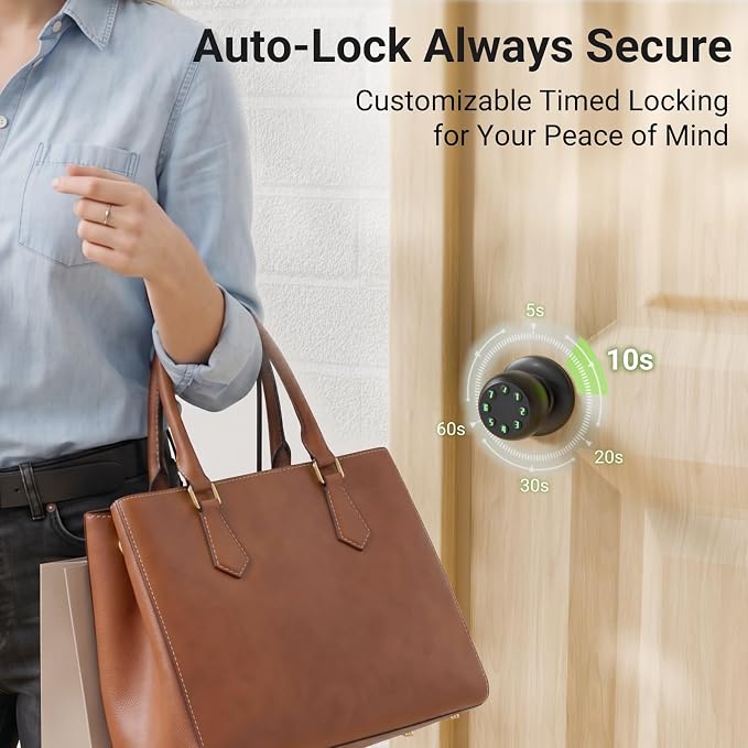 Smart Keypad Door Knob, Keyless Entry Door Lock - Image 4