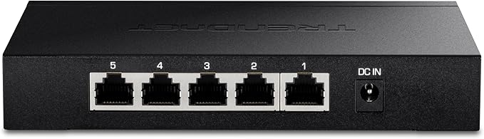 TRENDnet 5-Port Unmanaged 2.5G Gaming Switch, 5 x 2.5GBASE-T Ports, 25Gbps by TRENDnet
