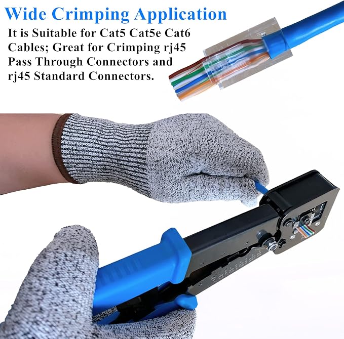 Gaobige rj45 Crimping Tool for Cat6 Cat5e Cat5, Sturdy Crimper for rj45 rj12/11 - Image 3