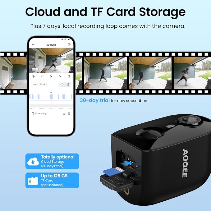 AOQEE Solar Camera Outdoor Wireless-2K Battery Powered Outside Cameras - Image 7