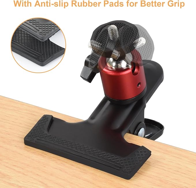 UTEBIT Camera Clamp Mount Tripod Camera Clip 360 Degree Swivel Webcam Mount - Image 6