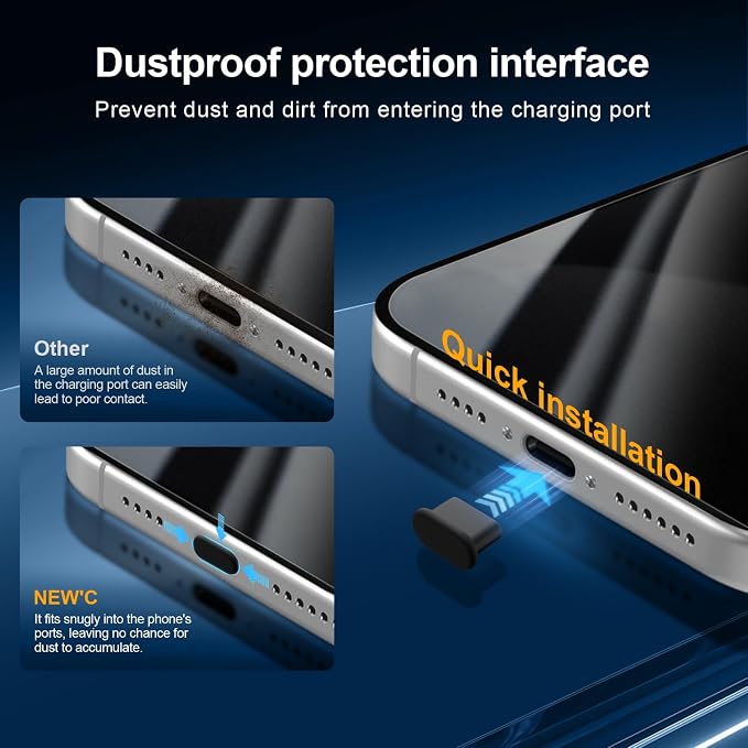 NEW'C 3x Privacy for iPhone 15 Pro Max Screen Protector+ 3x Camera Lens - Image 5