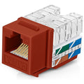 Everest 90° Angled RJ45 Cat6A Keystone Jacks 20-Pack in Orange by EverestMediaSolutions