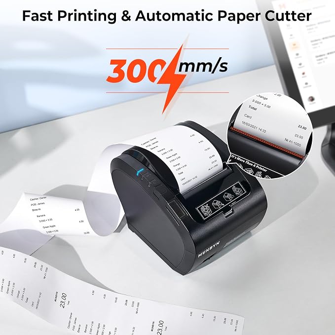 MUNBYN Bluetooth Thermal Receipt Printer P047, 80mm POS Printer, Thermal Printer - Image 2