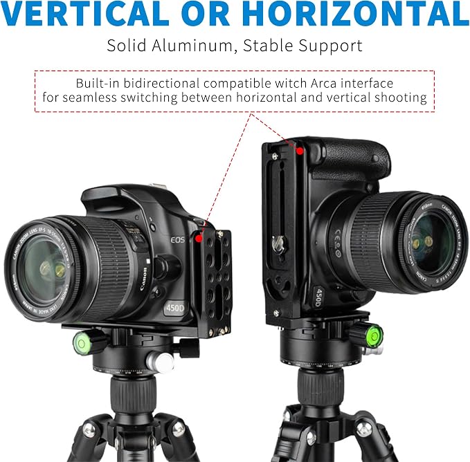 DSLR Camera L Bracket with 1/4" & 3/8" Screw Hole, Vertical Horizontal - Image 3