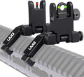 UUQ 45 Degree Offset Fiber Optic Iron Sights, Flip Up Front Rear Sites by UUQ