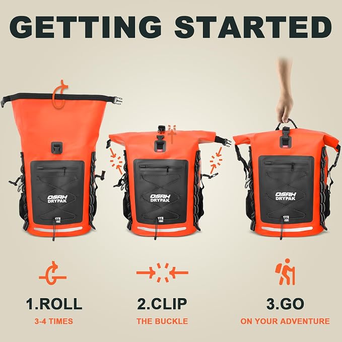 OSAH DRYPAK Waterproof Backpack Dry Bag 35L/55L/85L– Heavy Duty Roll-Top Hiking - Image 6