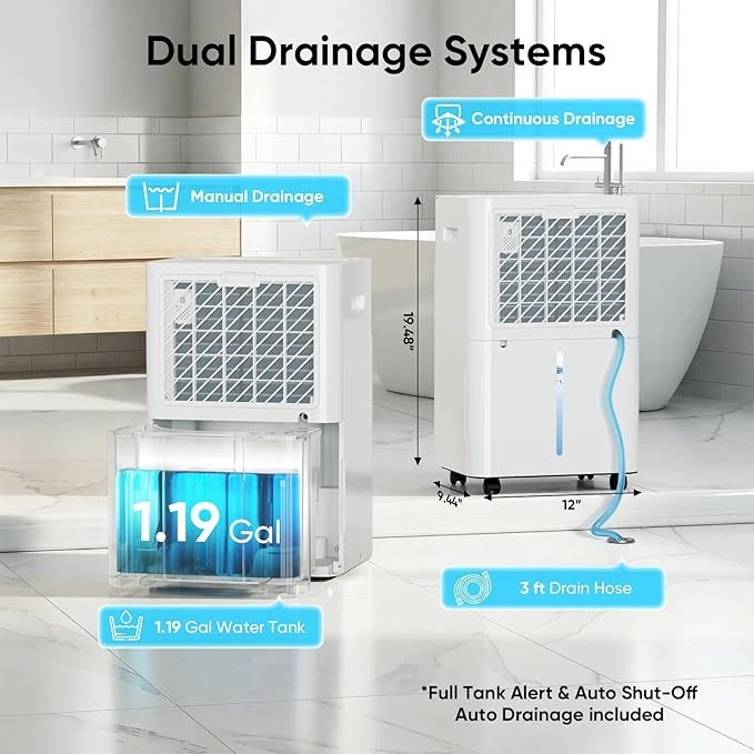 HUMILABS 50 Pints Dehumidifier for Home, 4500 Sq. Ft Dehumidifier for Basement - Image 6