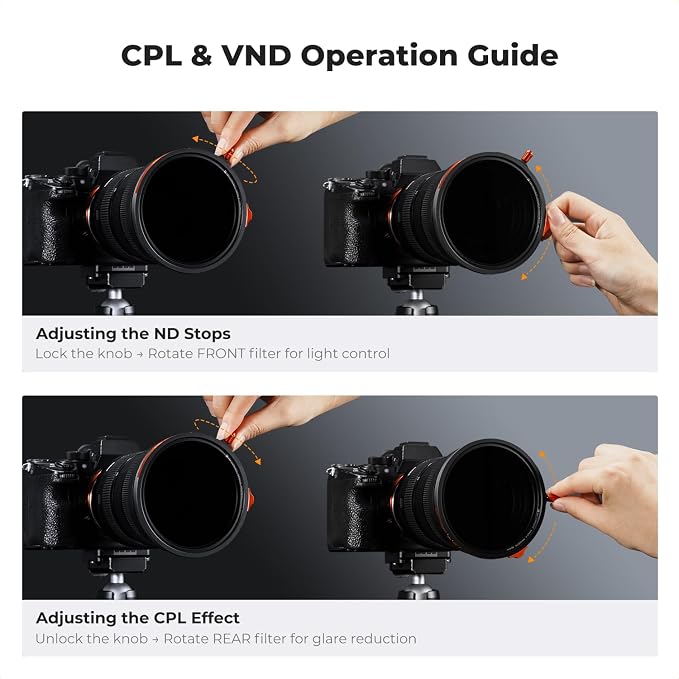 K&F CONCEPT 95mm Magnetic 1s Swap 5-Pack: CPL + VND2-32 + Black Diffusion 1/4 + - Image 8