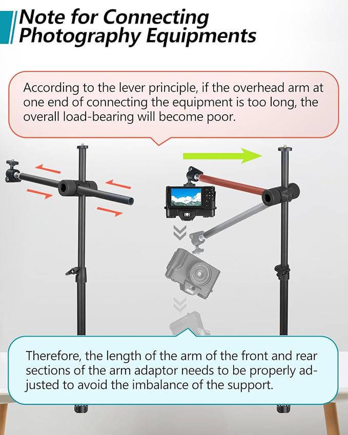 Overhead Camera Mount Desk Stand, Camera Arm Desk Mount Clamp Stand - Image 6