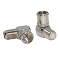 Coax Quick Connect, 2 Pack Right Angle F Male to Female Push On Adapter by Ullnosoo