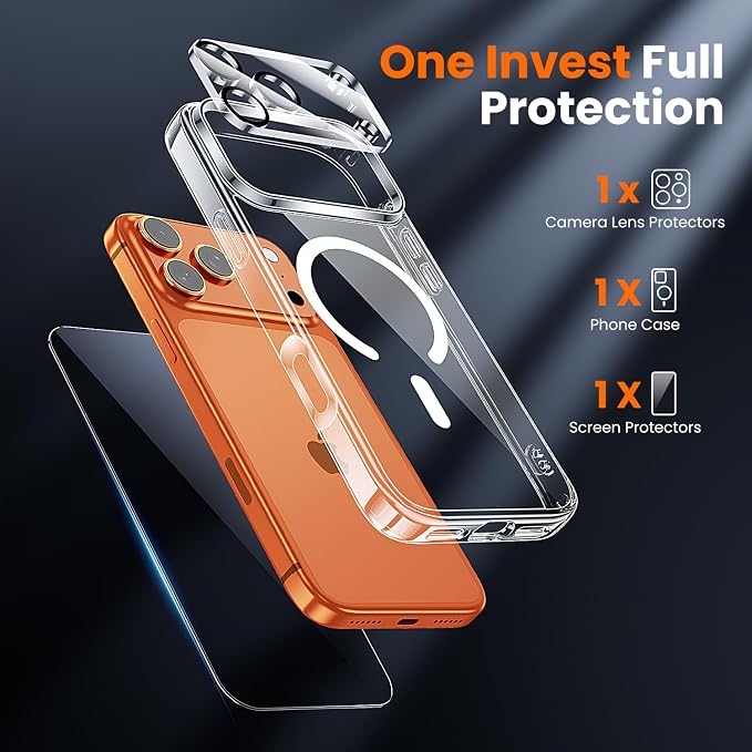 toushion 3 in 1 for iPhone 17 Pro Max Case Clear, Fits MagSafe, Not Yellowing - Image 2