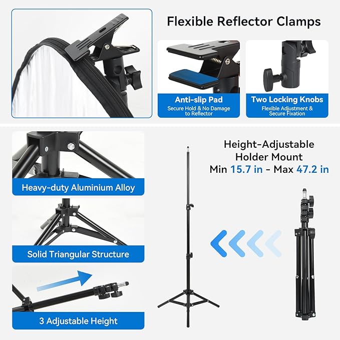 UTEBIT 31 Inch Light Reflector Stand Kit - Image 2